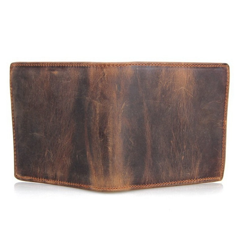 Portefeuille biface pour homme en cuir véritable de vache — protection RFID, emplacements pour cartes