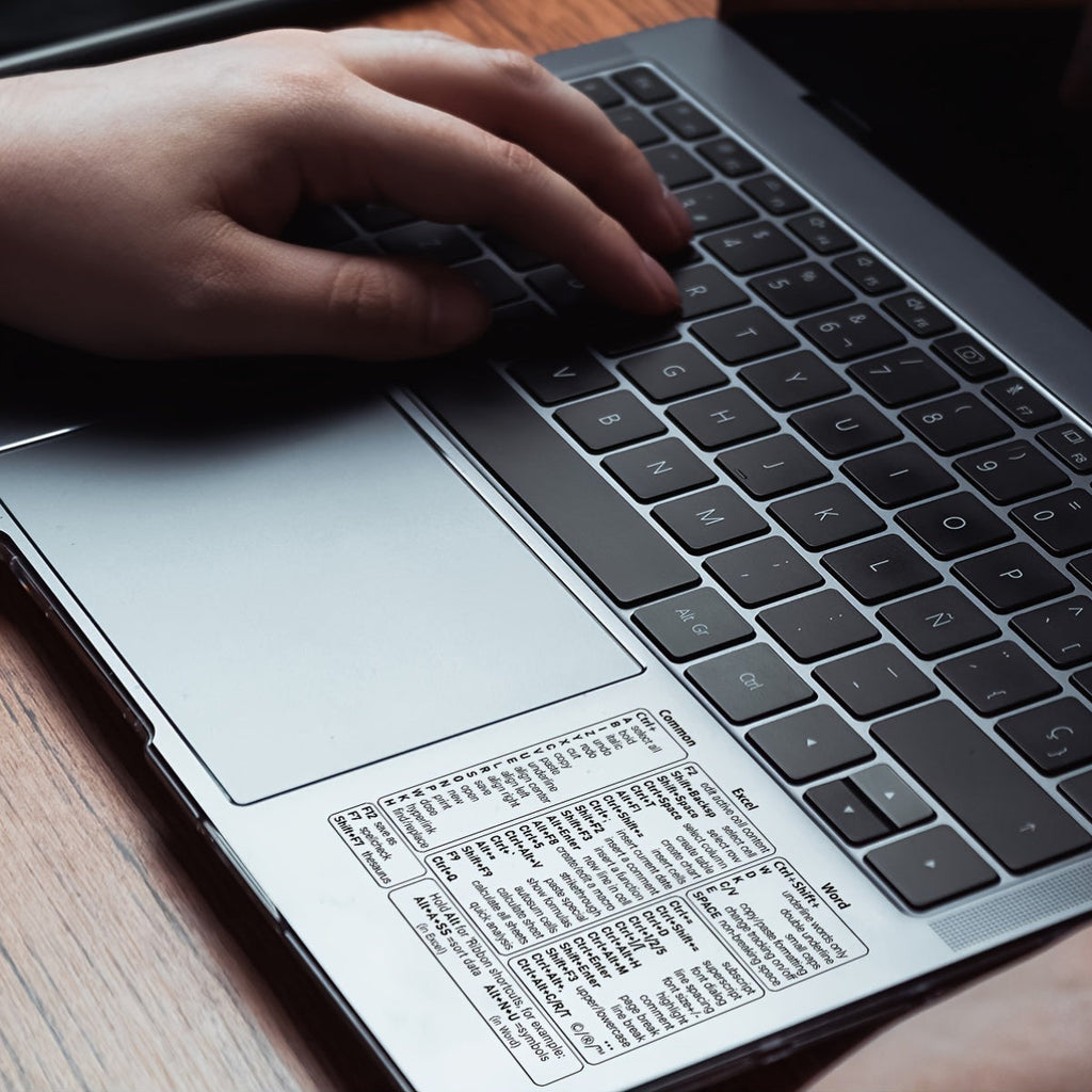 Transparent PVC Keyboard Shortcut Skin Quick Reference Overlay for Excel, Word & Windows - Euroselle