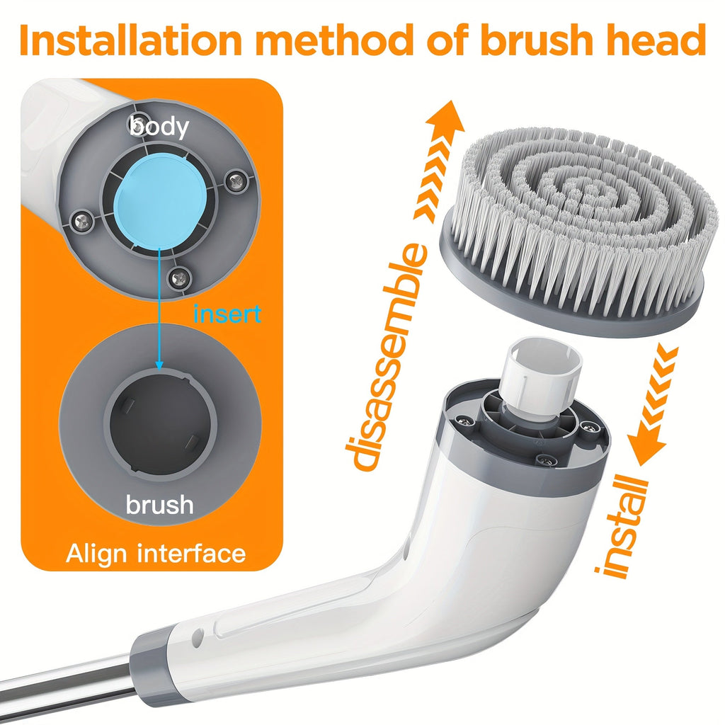 Rechargeable Electric Spin Scrubber with Detachable Handle - Euroselle