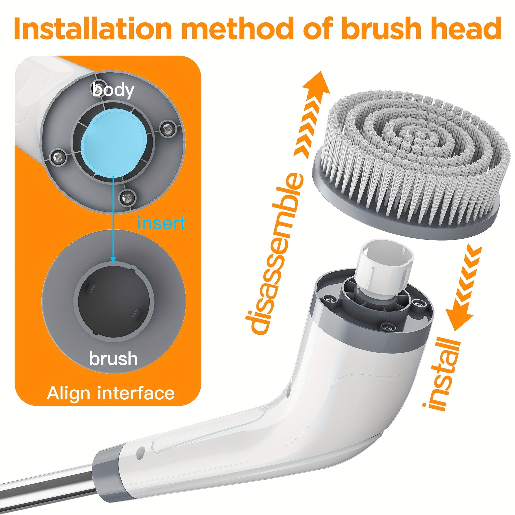 Rechargeable Electric Spin Scrubber with Detachable Handle - Euroselle