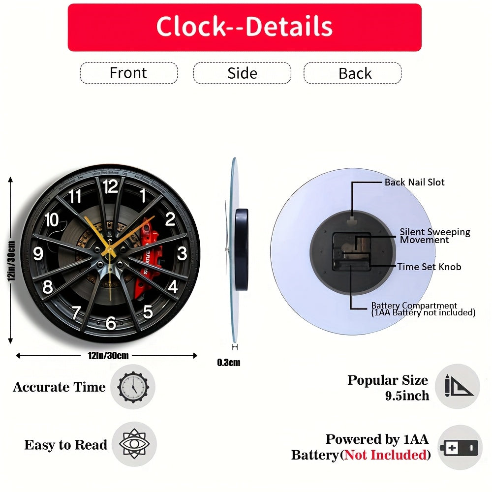 Moderne Auto-Themen 2D-Wanduhr für Enthusiasten - Euroselle