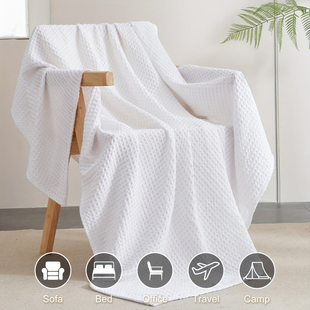 Lightweight Waffle Throw Blanket for Cozy All-Season Comfort - Euroselle