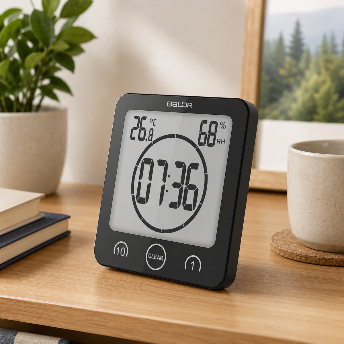 Reloj de ducha impermeable — temporizador de baño con pantalla grande