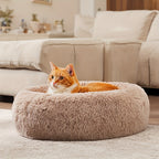 Soft Faux Fur Donut Pet Bed for Small to Large Dogs & Cats - Euroselle