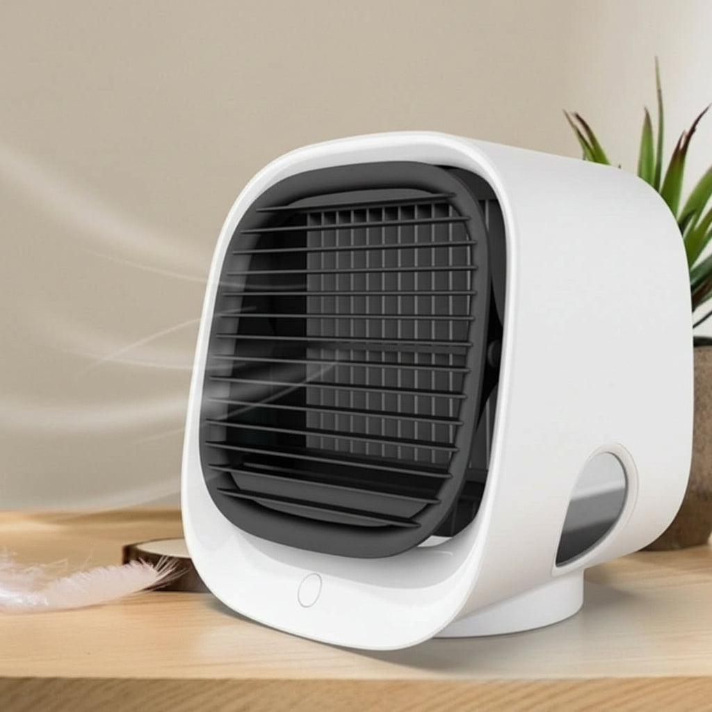 AuraCool Mini 2-w-1 Chłodziarka i nawilżacz powietrza — kompaktowa, łatwa w obsłudze konstrukcja