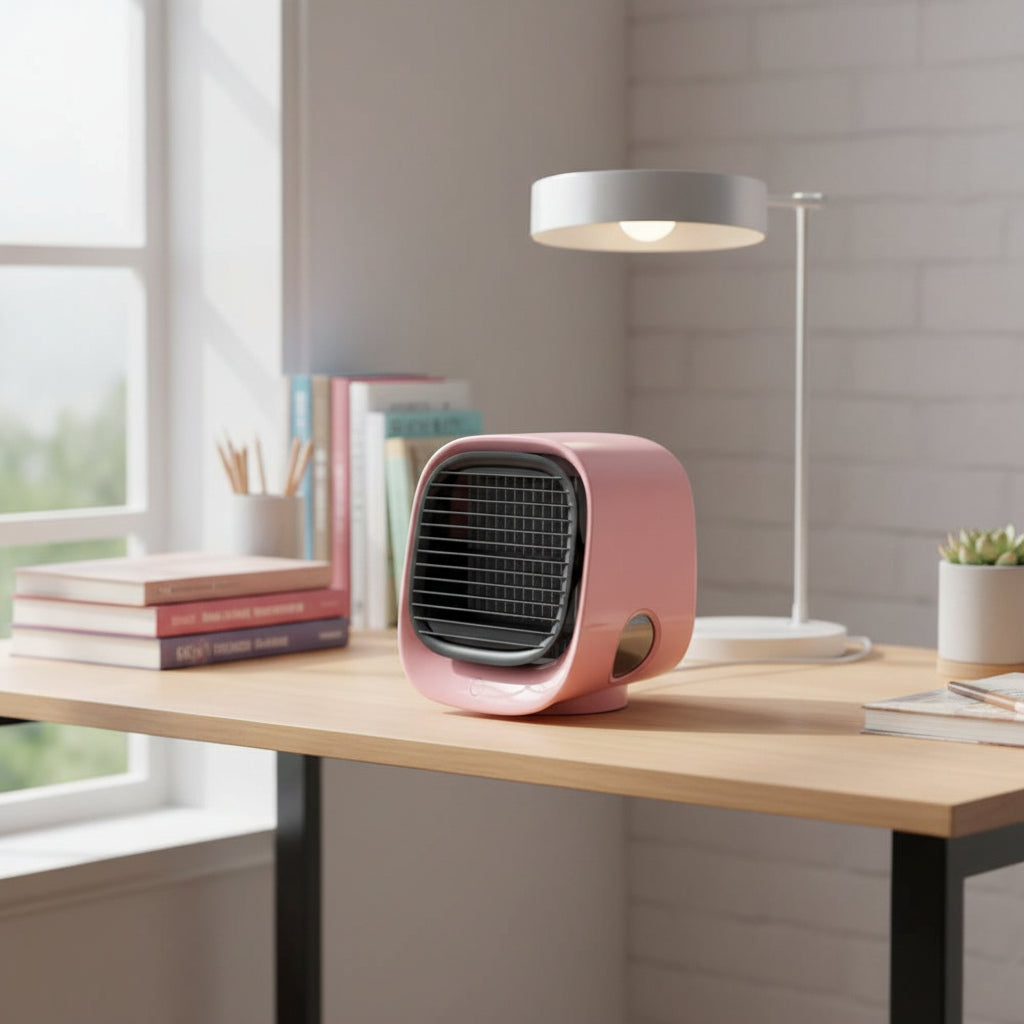 AuraCool Mini 2-w-1 Chłodziarka i nawilżacz powietrza — kompaktowa, łatwa w obsłudze konstrukcja