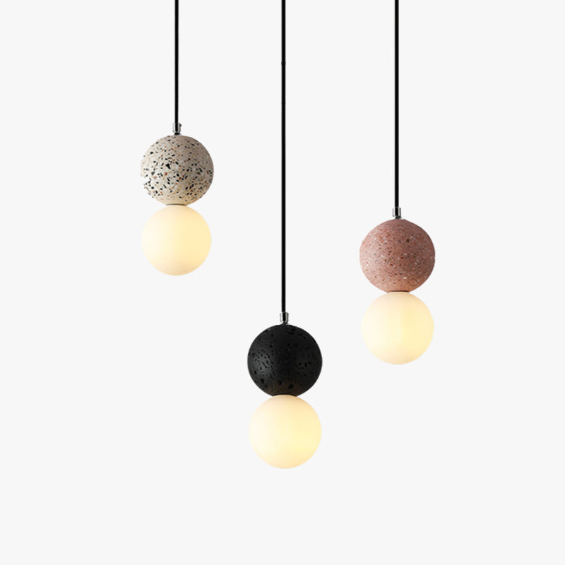 LumaNova Modern Bulbs Small LED Pendant Lamps Black White Glass Dining Table