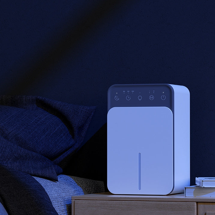 Kompaktní elektrický odvlhčovač — 12 oz, časovač, noční světlo, automatický režim