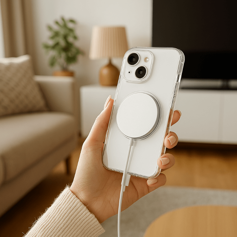 غطاء iPhone 11–17 الشفاف AeroShield — ظهر MagSafe متكامل بسلاسة