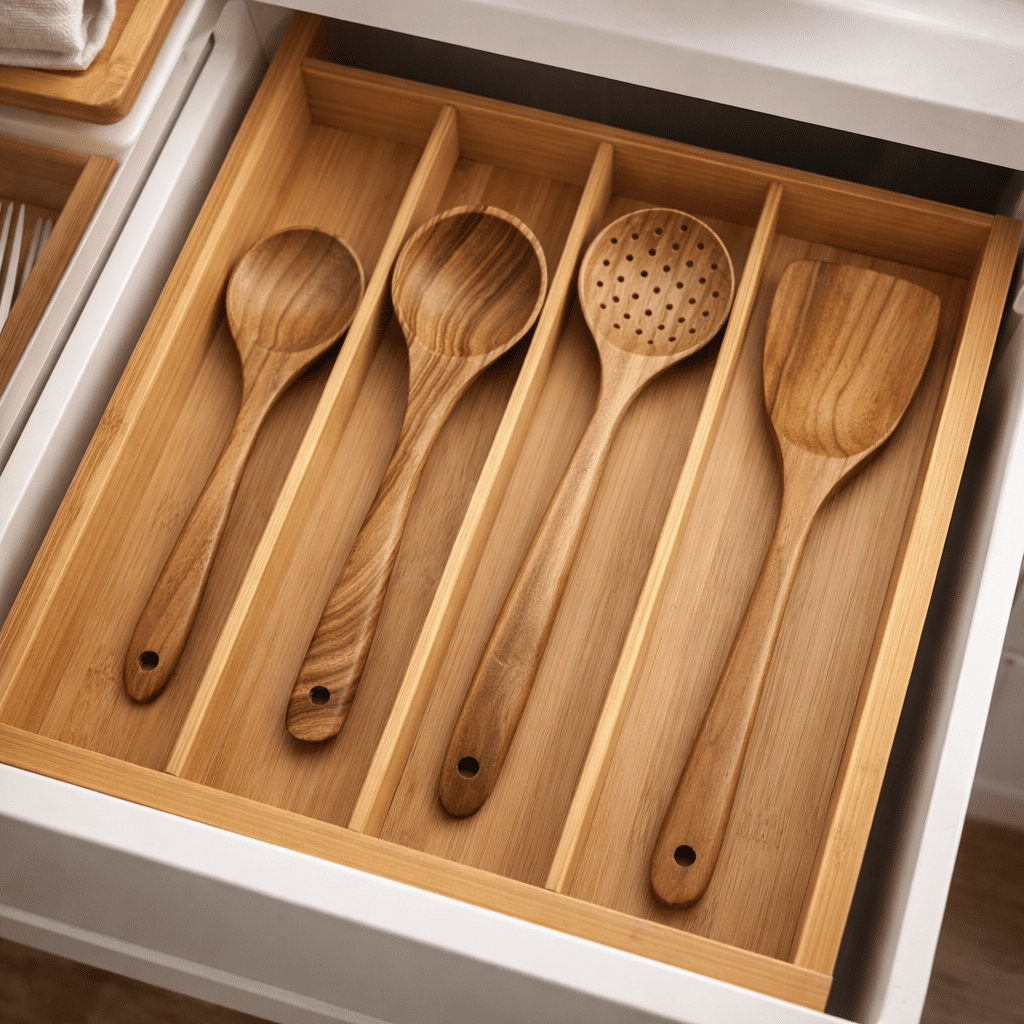 EverWoods førsteklasses kjøkkenredskapssett i tre — skånsomt mot panner, design med glatt finish