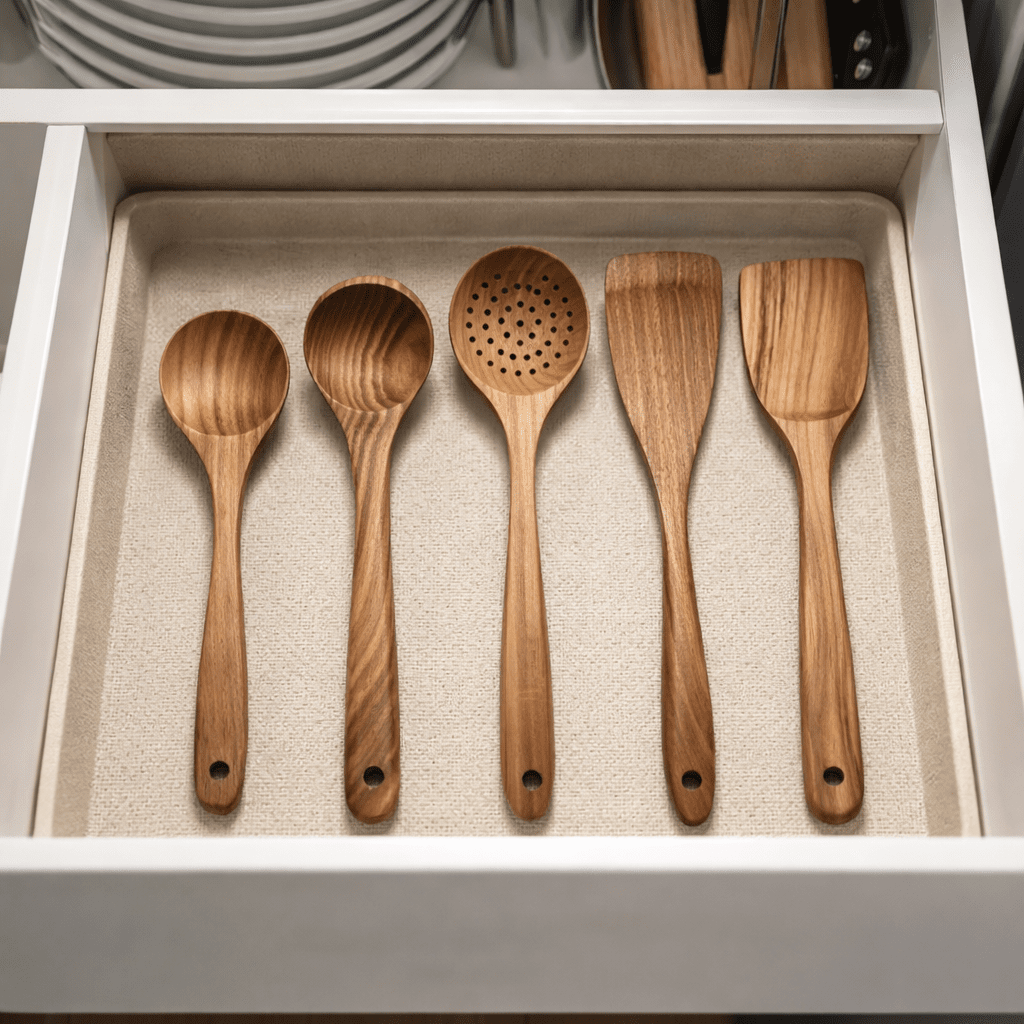 EverWoods førsteklasses kjøkkenredskapssett i tre — skånsomt mot panner, design med glatt finish
