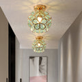 Luminaria con forma de flor para montaje empotrado, dorada, con pantalla acrílica, para entrada, dormitorio y espacios pequeños, iluminación LED moderna de techo de 8 pulgadas