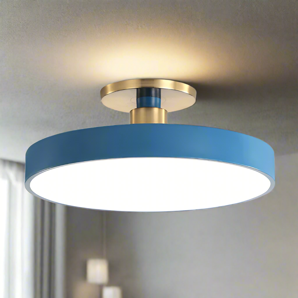 24-Inch Gold LED Round Acrylic Flush Mount Ceiling Light