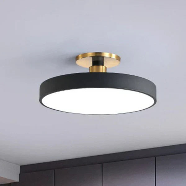 24-Inch Gold LED Round Acrylic Flush Mount Ceiling Light