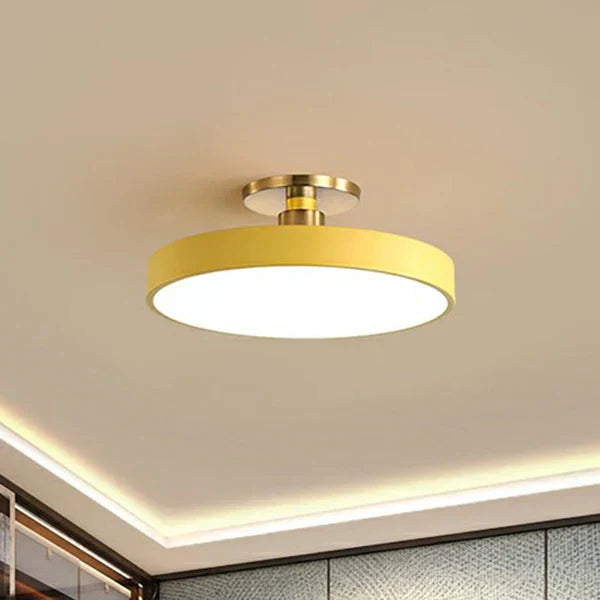 24-Inch Gold LED Round Acrylic Flush Mount Ceiling Light