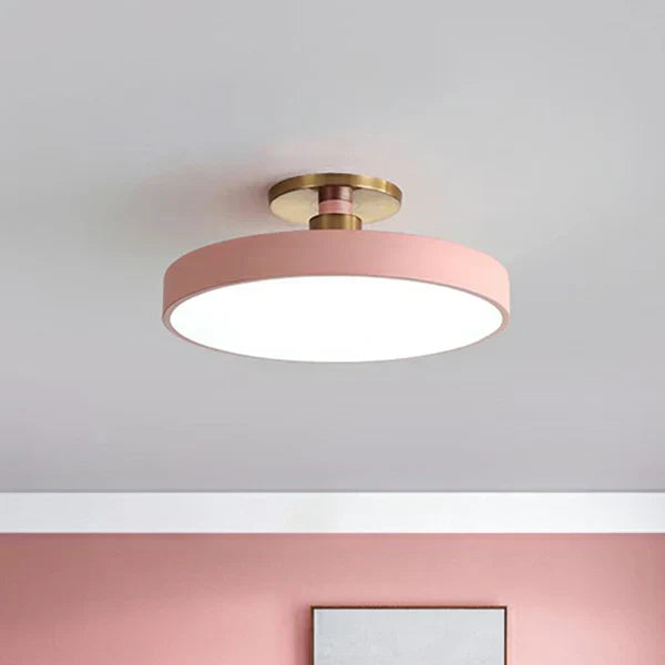 24-Inch Gold LED Round Acrylic Flush Mount Ceiling Light