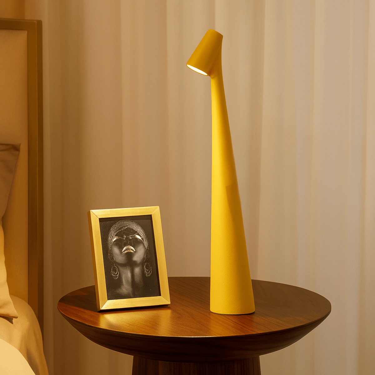 Stylish Rechargeable Metal Table Lamp — Cord-Free LED Warm Light