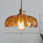 Vintage glazed floral hanging Lamp