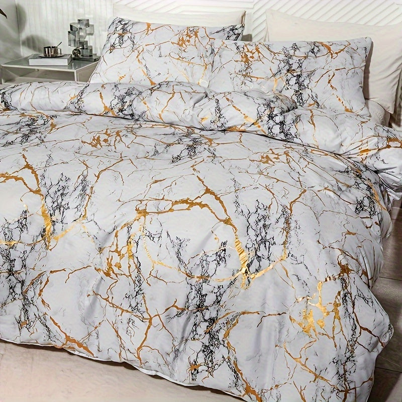 Classic Golden Foil Texture Bedding Set - Euroselle