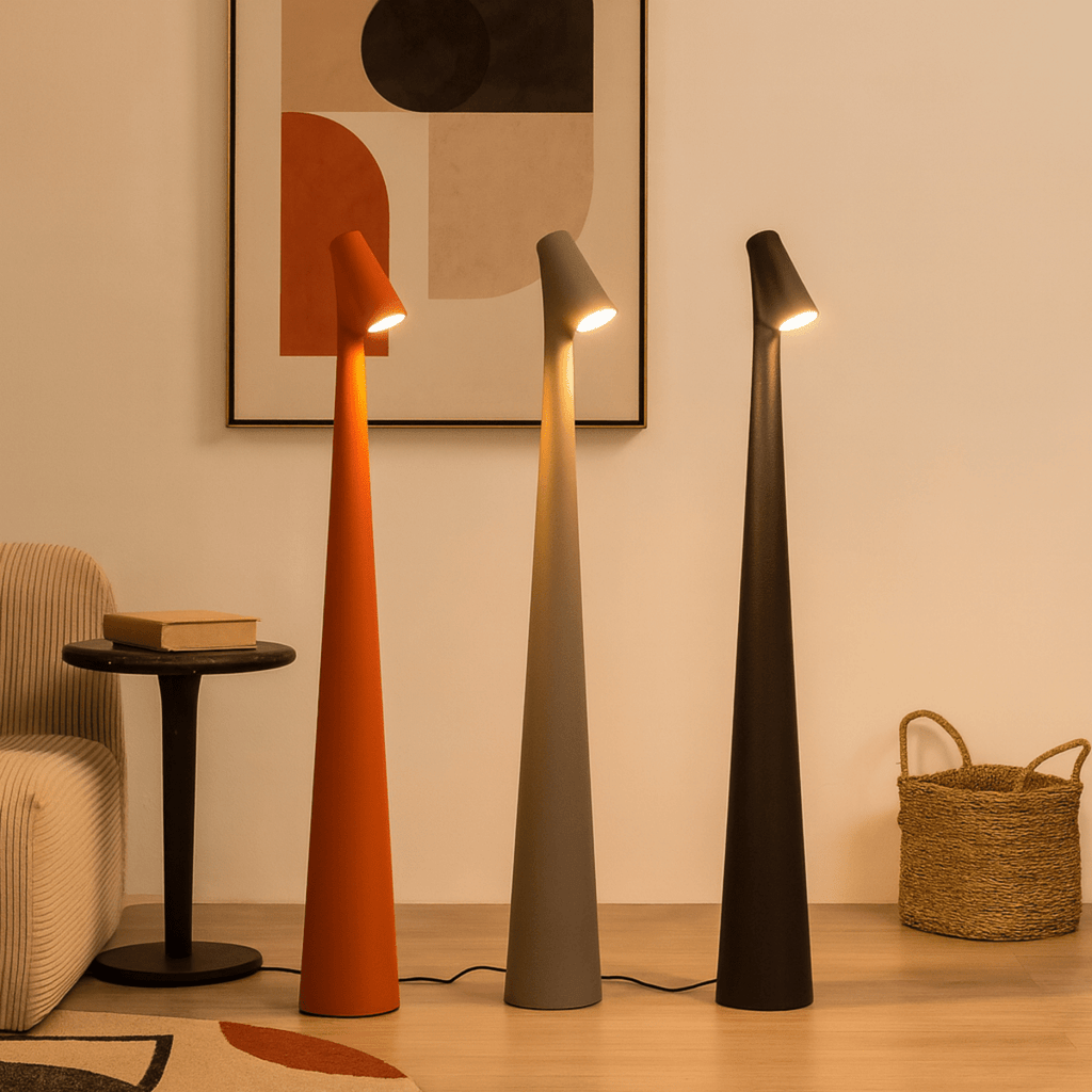 Lámpara de mesa metálica recargable y elegante — Luz LED cálida sin cables