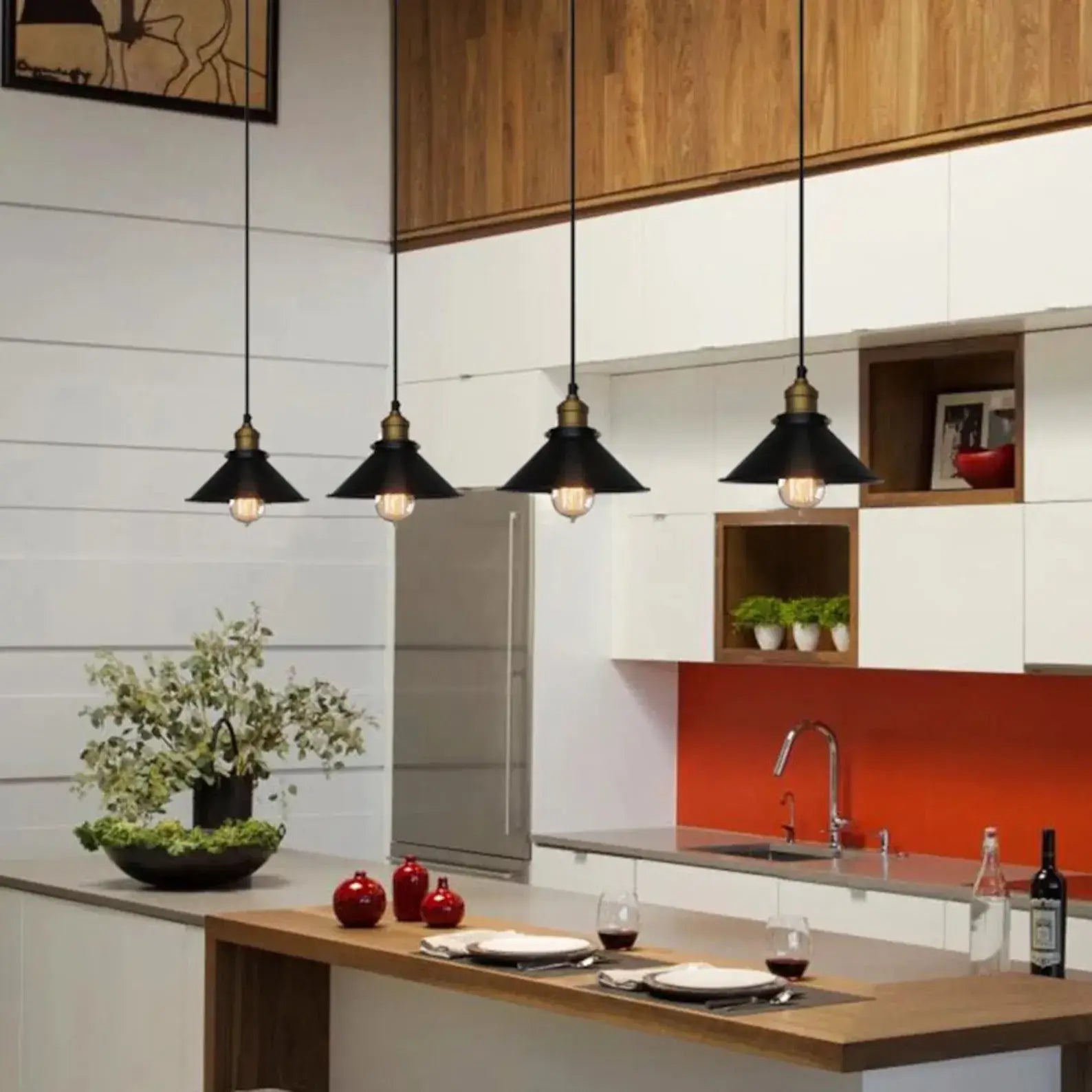 Rivelle Brass Cone Pendant Light