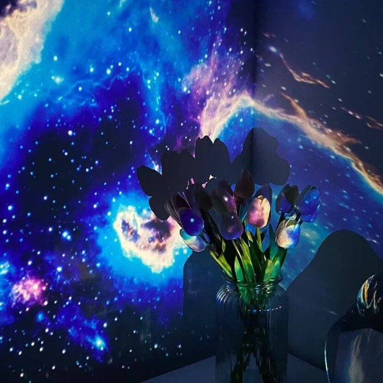 Cosmos Night Light Projector — Rotating Nebula & Stars LED