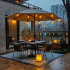 100FT Solar String Lights Outdoor Commercial Grade LED with Dimmable Yellow ST38 Bulbs - Euroselle