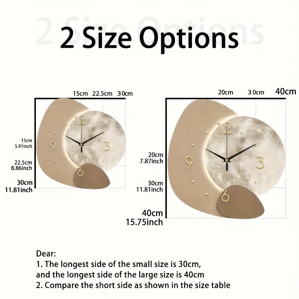 Designer Wooden Wall Clock with Golden Highlights - Euroselle