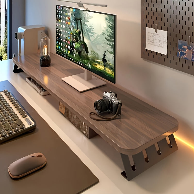 Alzata per Monitor in Legno Salvaspazio per Ufficio a Casa e Uso con Laptop - Euroselle