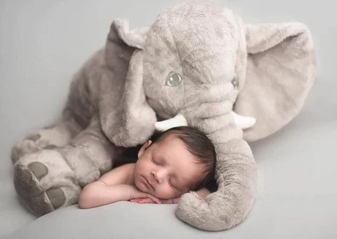 Large Plush Elephant Cushion Toy for Babies and Toddlers