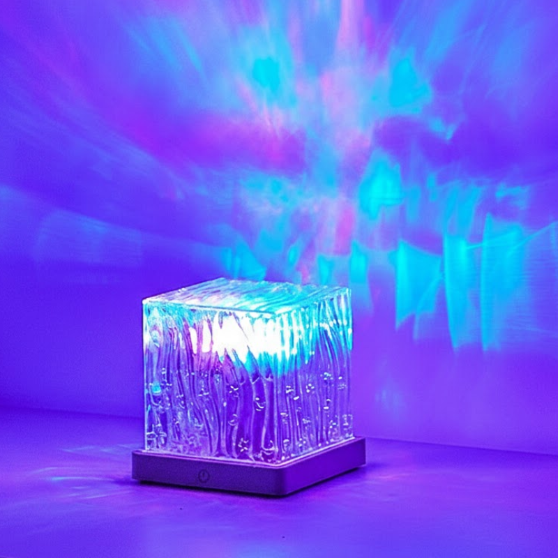 Aurora Water Ripple Projection Lamp with 16 Colors, USB Rechargeable Atmosphere Light for Bedroom and Living Room | Euroselle