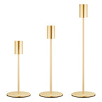 Set of 3 Golden Iron Candlestick Holders - Euroselle