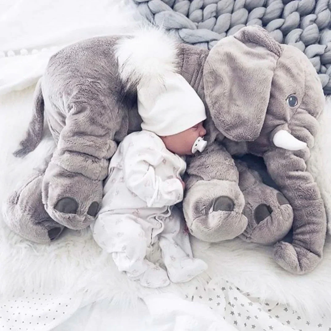 Large Plush Elephant Cushion Toy for Babies and Toddlers