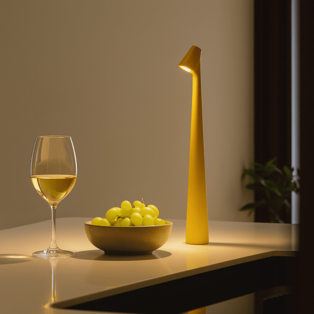 Lámpara de mesa metálica recargable y elegante — Luz LED cálida sin cables