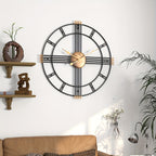Modern Minimalist Cross Wall Clock with Structured Geometric Frame and Silent Motion - Euroselle