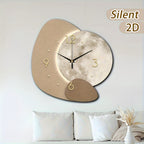 Designer Wooden Wall Clock with Golden Highlights - Euroselle
