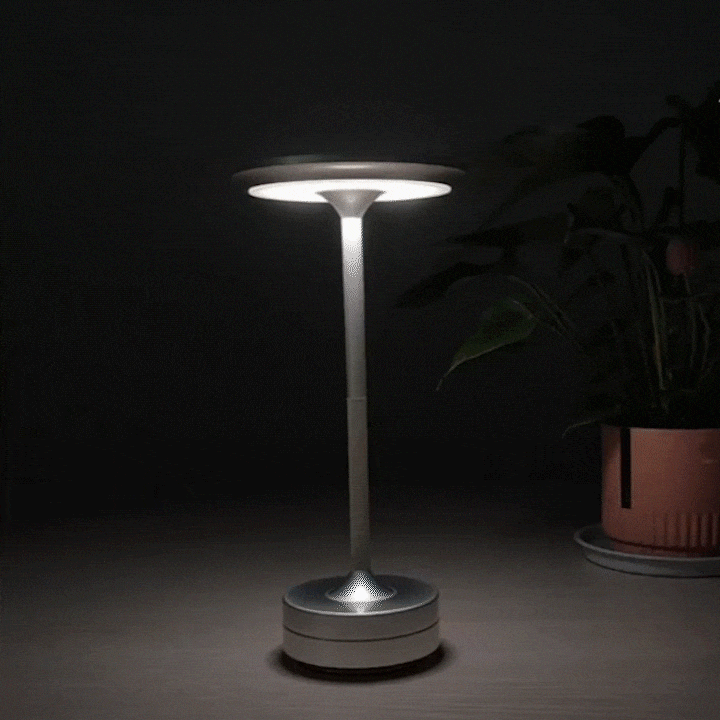 Dobíjecí kovová LED stolní lampa IP66 — dotykové ovládání, 4 úrovně