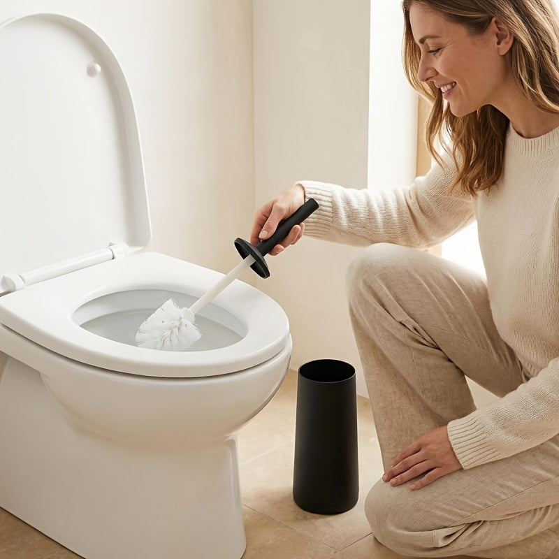 European Style Toilet Cleaning Brush Set with Storage Bin - Euroselle