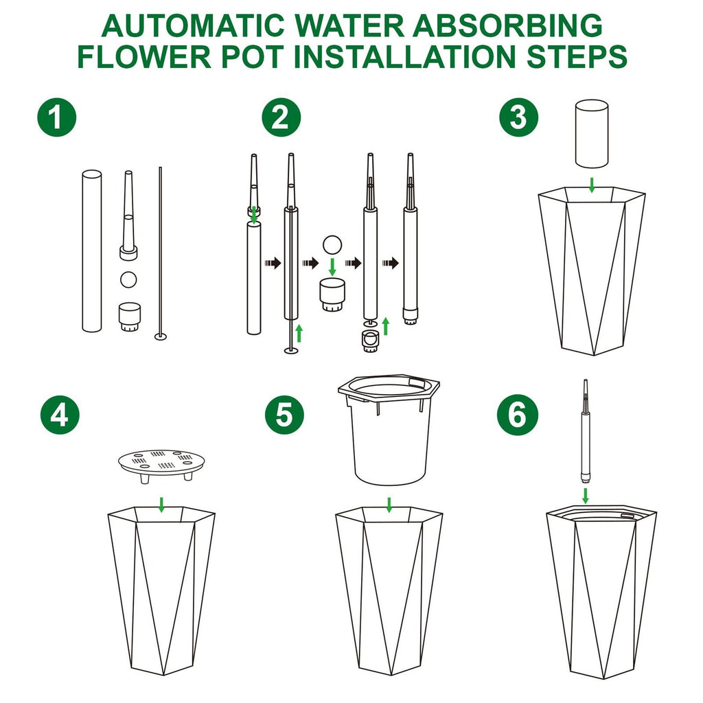 Self-Watering Planter Set with Wheels - Euroselle