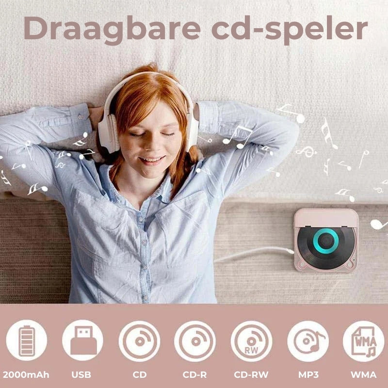 Lettore CD ricaricabile — Bluetooth 5.3, MP3/CD-R, USB-C, 3.5mm