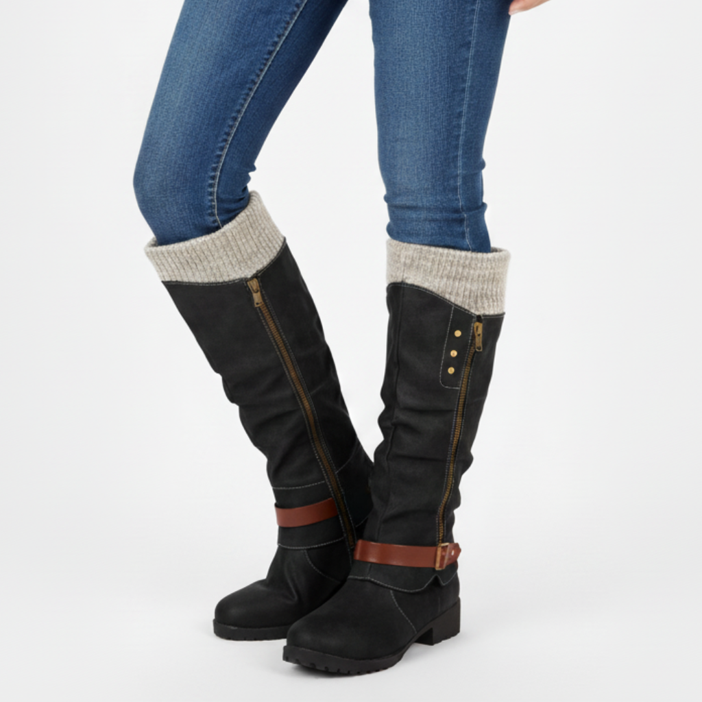 Botas de invierno aislantes de media caña — soporte para el arco, cremallera lateral y suela antideslizante