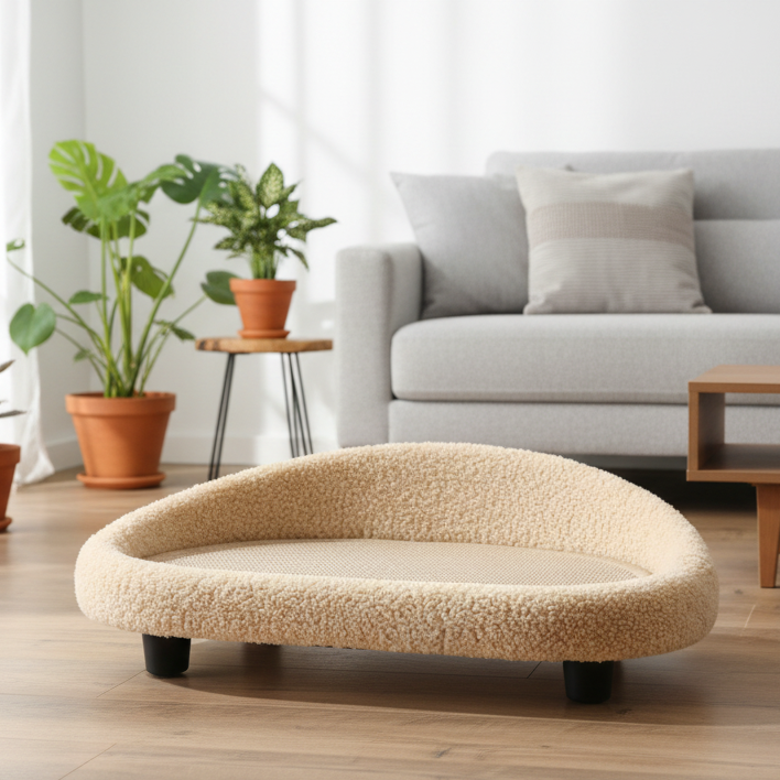 SilkPaw Sanctuary Cat Retreat — Stylish Design, Scratching Surface, Cozy Cushion