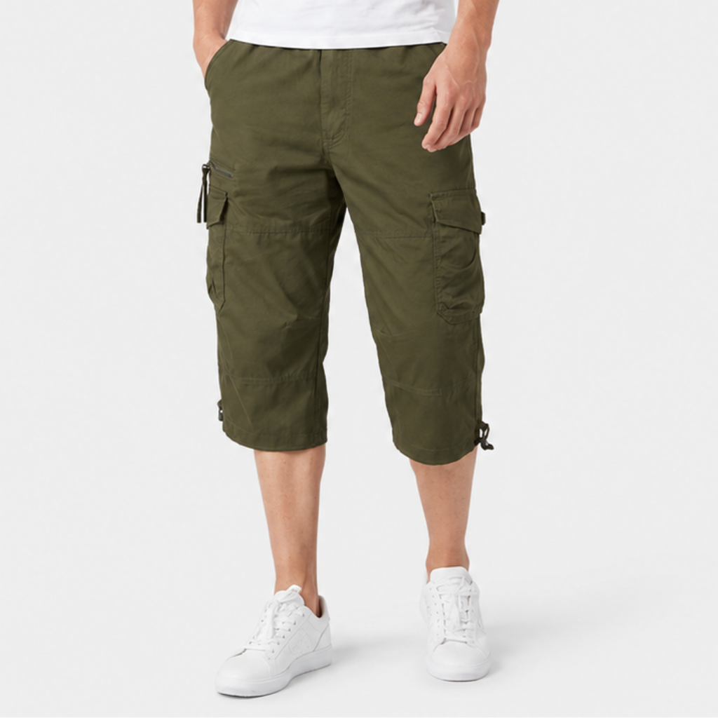Men's Capri-Length Hiking Shorts — Multiple Cargo Pockets