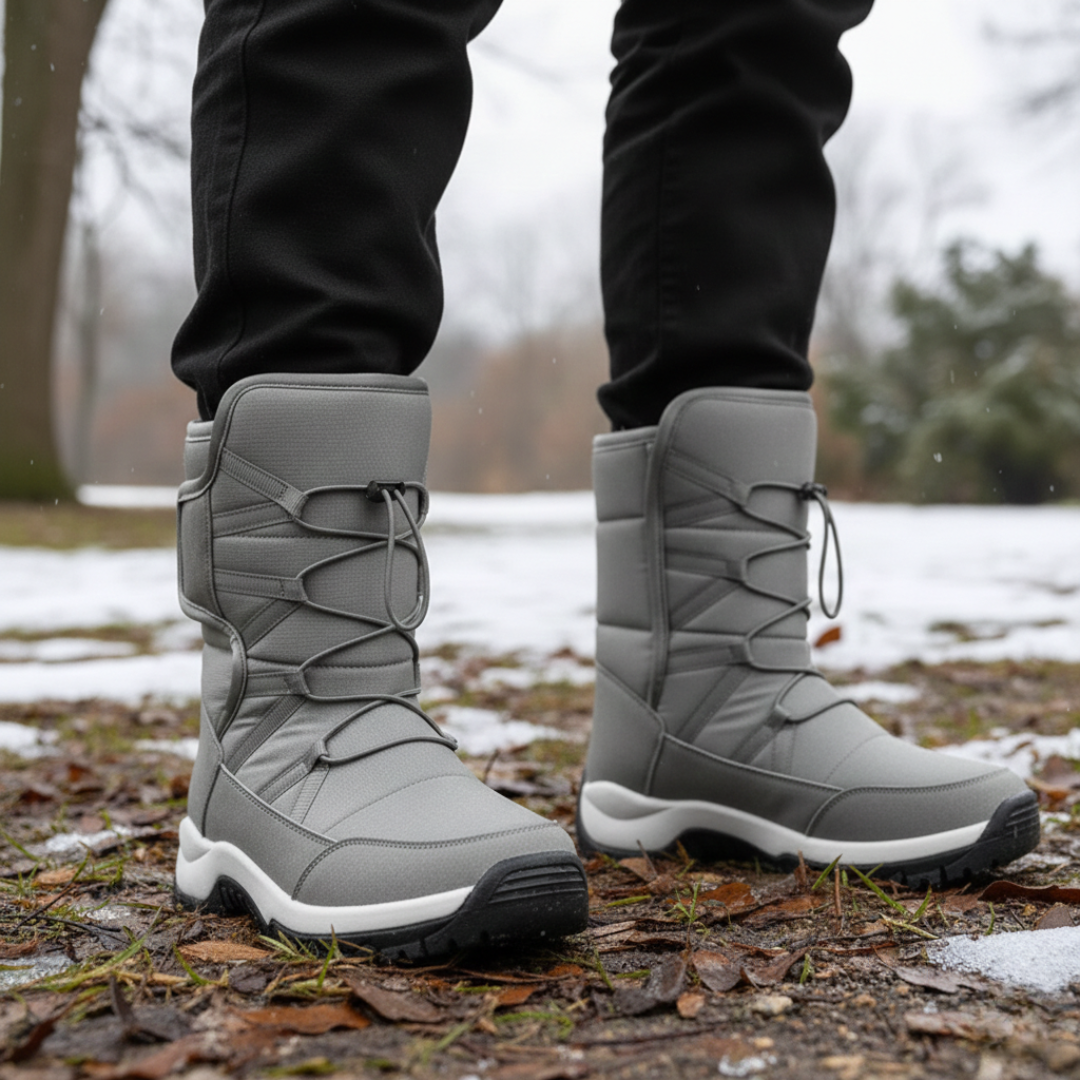 Waterproof Snow Boots — Plush-Lined Slip-On, Non-Slip Rubber Sole