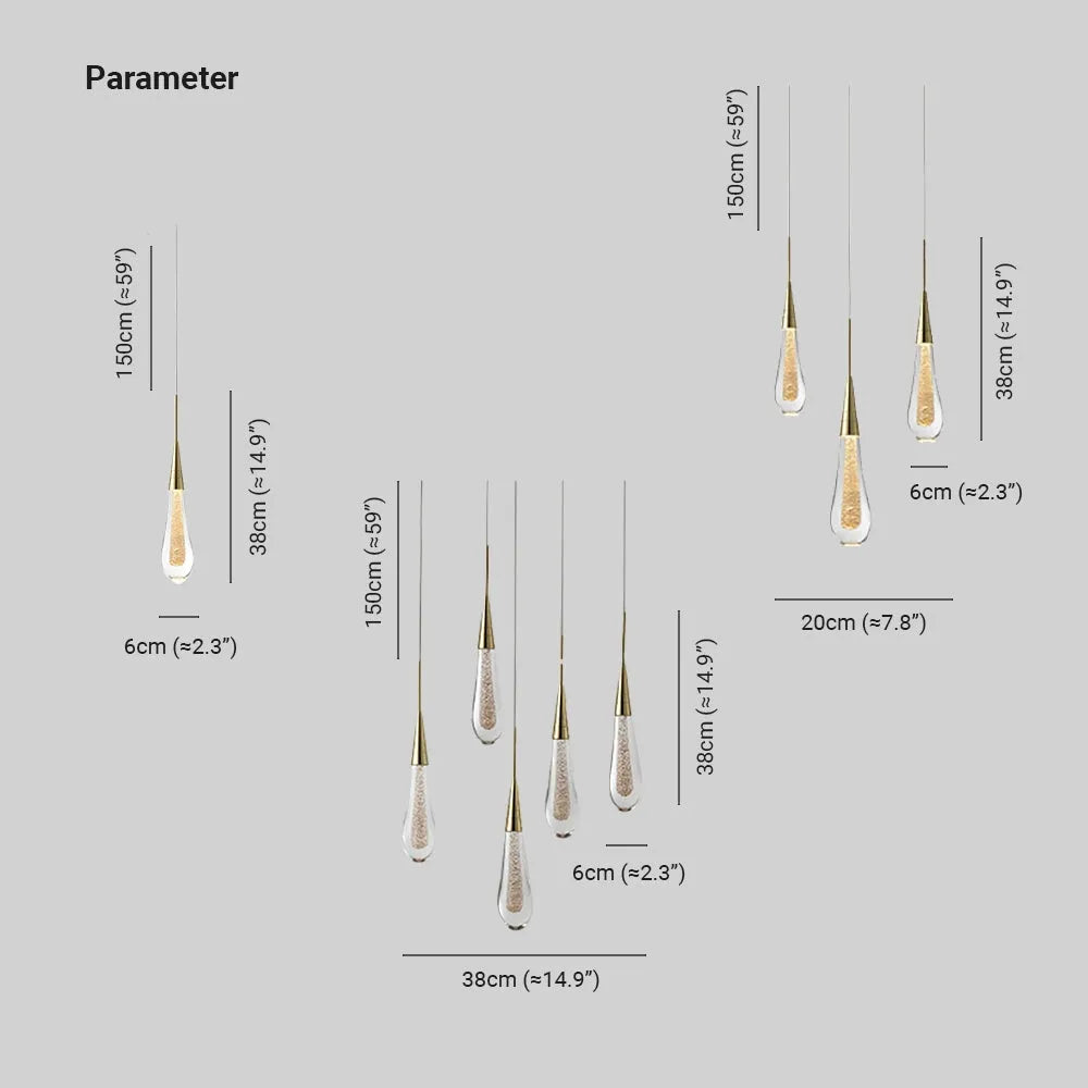 Elara Gold Teardrop Pendant Light
