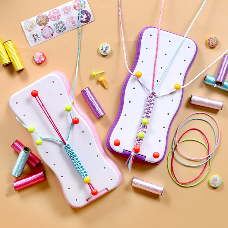 Kit de telar para pulseras de la amistad para niños — Set creativo de tejido artesanal