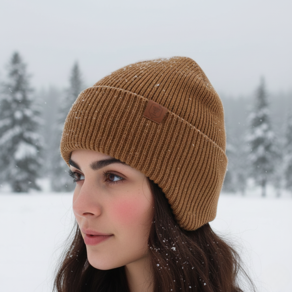 Fleece-Lined Thermal Knit Hat with Ear Flaps for Winter
