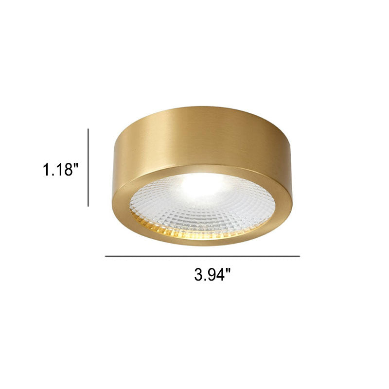 מנורת תקרה שקועה ועגולה עם LED, פרופיל נמוך במיוחד, 5 in, גימור נחושת