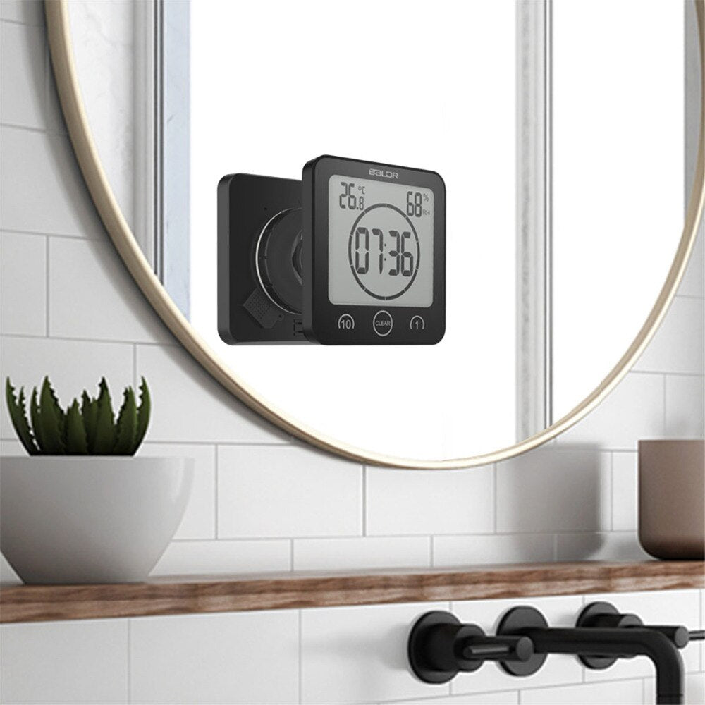 Reloj de ducha impermeable — temporizador de baño con pantalla grande