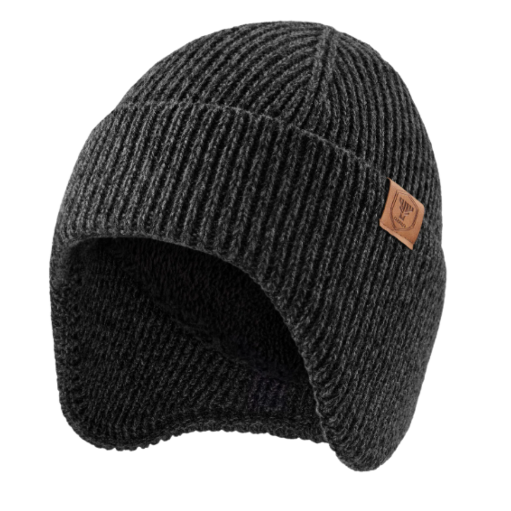 Fleece-Lined Thermal Knit Hat with Ear Flaps for Winter